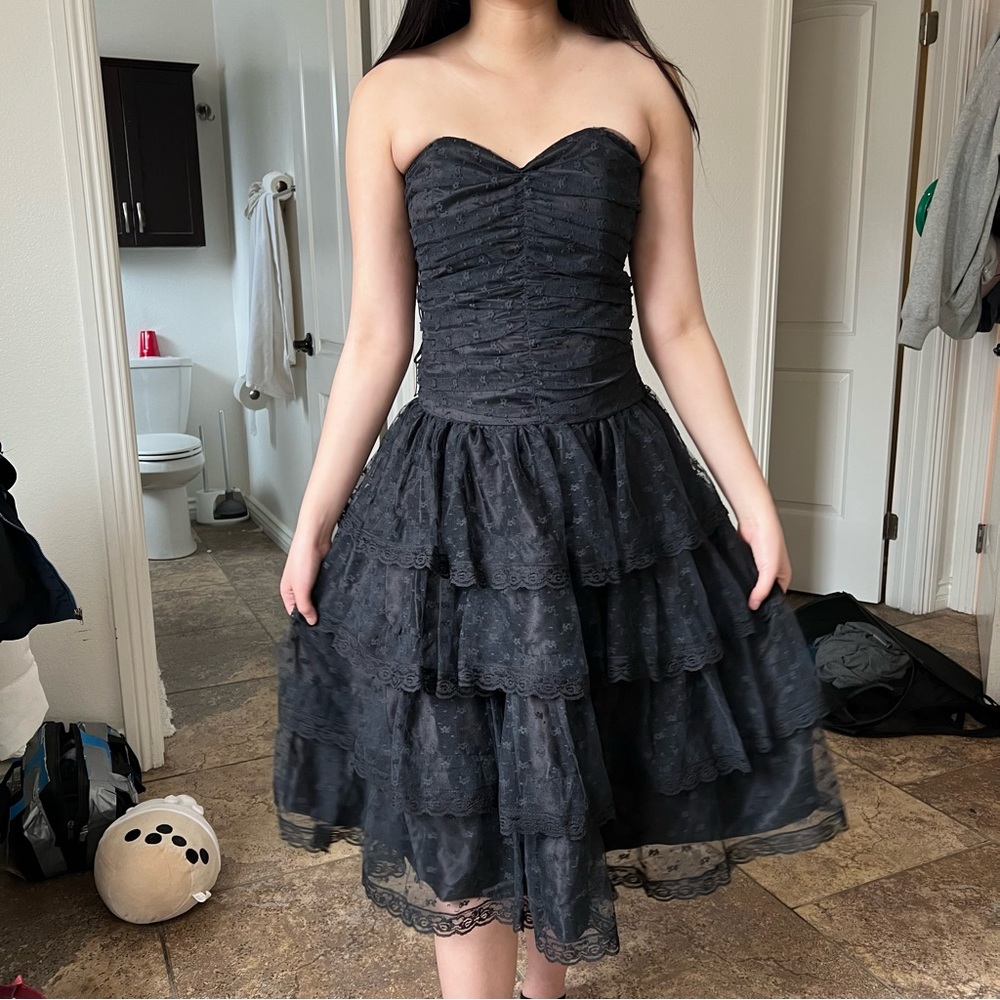 Rare Vintage 1980s,Splendiferous Westwood Village,Black Evening Tulle Dress SZ 0